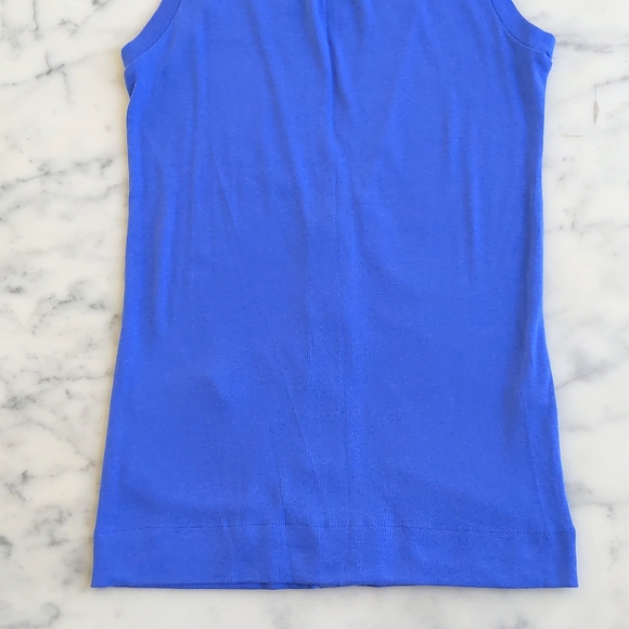 NWOT. Express Cotton and Modal Long V-Neck Royal Blue Vest with big pockets. - Picture 6 of 6